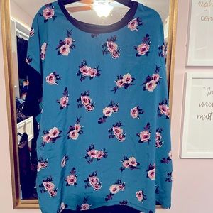 Lane Bryant Teal with floral print. Size 22/24